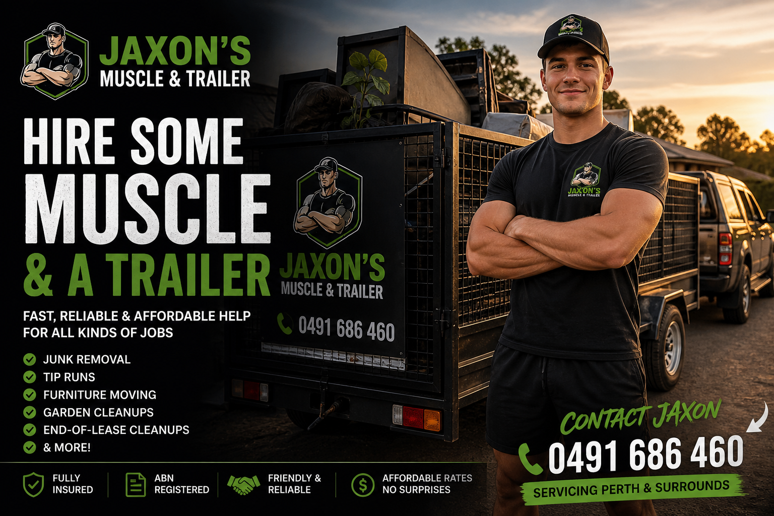 Jaxon's Muscle and Trailer promotional graphic